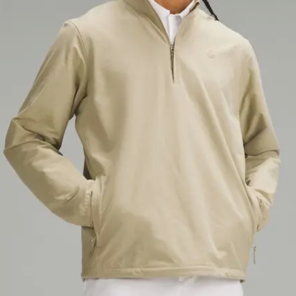 Lululemon Golf Windbreaker Jacket Men’s Large Compass Khaki Roomy Fit Full Zip❤️